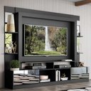 Ver imagem 7 de Estante Com Suporte Tv 65" E Espelho Oslo Multimóveis V3381 Preta/Branca Preto/Branco