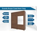 Ver imagem 3 de Guarda Roupa Casal 2 Portas de Correr e 3 Gavetas C/ Espelho e Pés Verg Branco - Henn