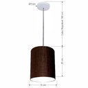 Ver imagem 2 de Lustre Luminária Pendente Vivare Free Lux Pe-4104br Cúpula em Tecido 15x25cm