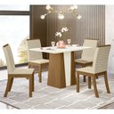 Ver imagem 1 de Conjunto Sala de Jantar Tampo MDF Canto Reto 120 Cm 04 Cadeiras Dulce Henn
