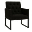 Ver imagem 4 de Kit 2 Poltronas Decorativas Reforçada Recepção Base Ferro Preto