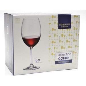 Conjunto 6 Taças Cristal Bohemia Colibri Vinho Tinto 580Ml