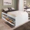 Ver imagem 1 de Cama Casal Box Sapateira Tien Design MDP MDF Branco 144cm Framar