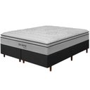 Ver imagem 1 de Cama Box Preta + Colchão King Size Ortopédico San Gabriel Branco Espuma D33 One Pillow