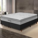 Ver imagem 2 de Cama Box Preta + Colchão King Size Ortopédico San Gabriel Branco Espuma D33 One Pillow