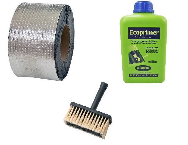 Kit Impermeabilização Mantas Adesiva 20cm + Primer + Trincha Viaflex - 1