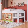 Cama Infantil Elevada com Cabaninha Solteiro Branco Imaginação Art In Móveis - 1