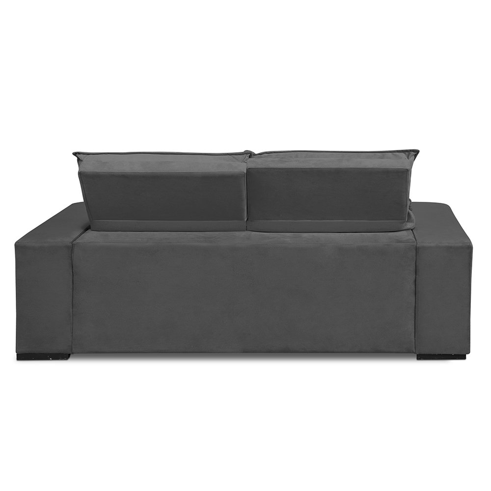 Sofá Retrátil e Reclinável 2 Lugares 1,50m Virginia Suede Cinza Arapongas Decor - 5