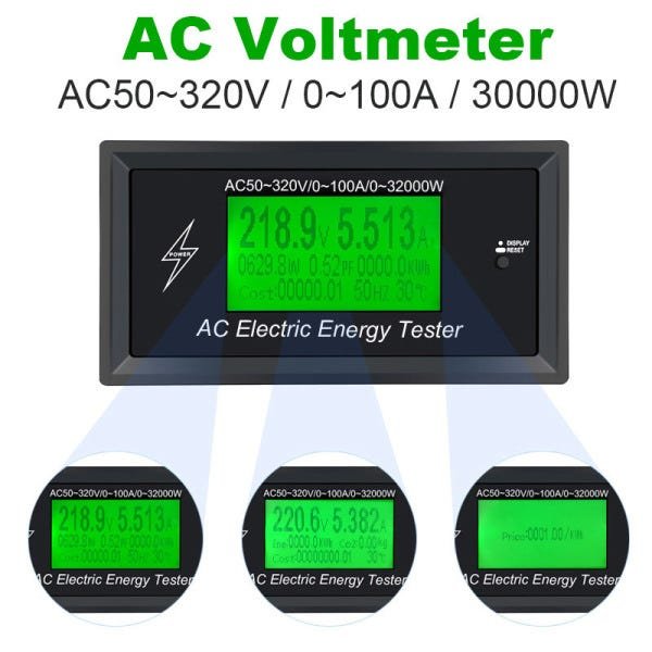 Wattímetro AC 50~320V 0~100A com bluetooth - 5