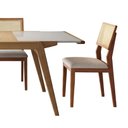 Ver imagem 3 de Mesa de Jantar Embau com 4 Cadeiras Vitória Linho Off White 140cm