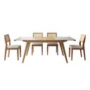 Ver imagem 1 de Mesa de Jantar Embau com 4 Cadeiras Vitória Linho Off White 140cm