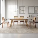Ver imagem 2 de Mesa de Jantar Embau com 4 Cadeiras Vitória Linho Off White 140cm