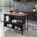 Ver mais imagens de Mesa Bancada Ilha Gourmet 127cm P1034 Grafite Mell Pp Milani Store