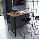 Ver imagem 2 de Mesa Bancada Ilha Gourmet 127cm P1034 Grafite Mell Pp Milani Store
