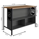 Ver imagem 3 de Mesa Bancada Ilha Gourmet 127cm P1034 Grafite Mell Pp Milani Store