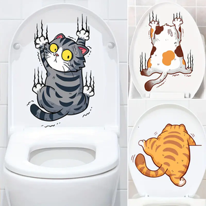 Kit C/ 3 Adesivo para Vaso Sanitário Gatos