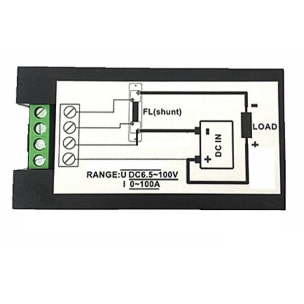 Wattimetro, Voltimetro, Amperimetro Dc 6,5~100V 100A C/Shunt - 3