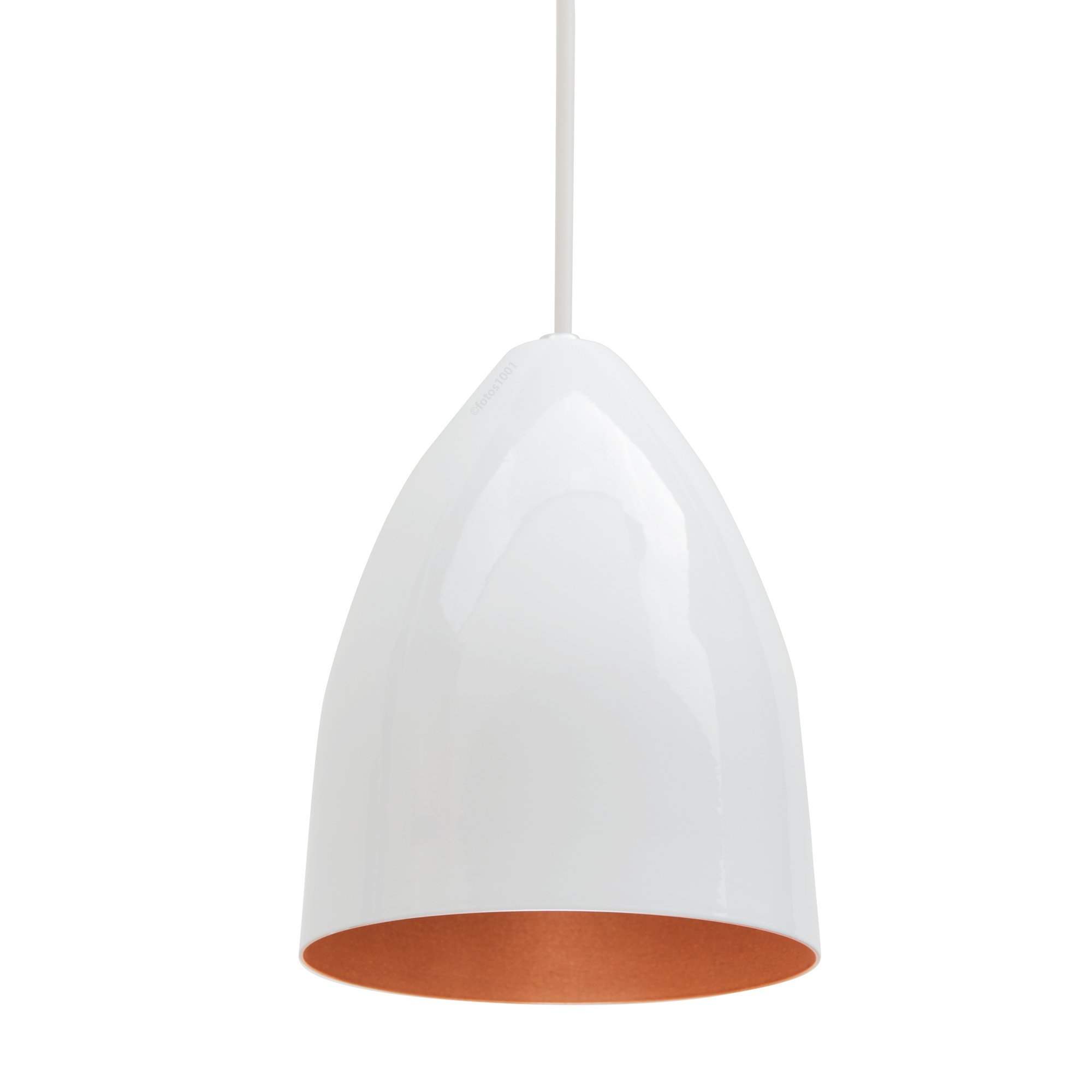 Pendente Soft Poptem cone aluminio branco e cobre - 5