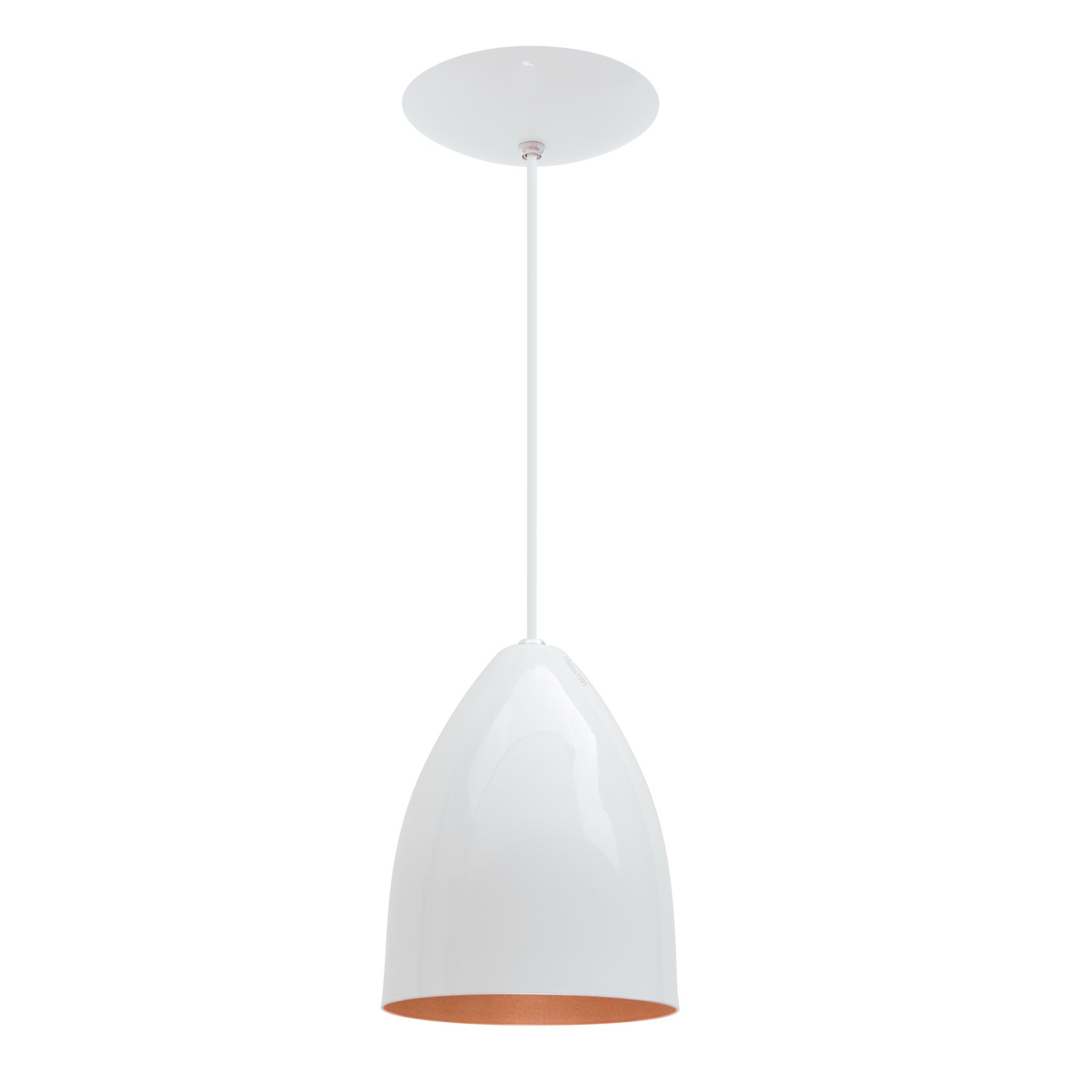 Pendente Soft Poptem cone aluminio branco e cobre - 1