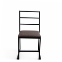 Ver imagem 2 de Cadeira Empilhável Moderna Reforçada Industrial Preta Assento Estofado Marrom