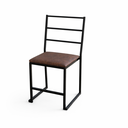 Ver imagem 3 de Cadeira Empilhável Moderna Reforçada Industrial Preta Assento Estofado Marrom