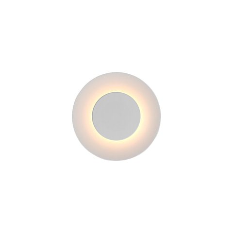 Arandela Eclipse Redonda Branco Mainz Foskal 8w Led 3000k Luz Indireta Ip65 Externa Bivolt