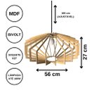 Ver imagem 3 de Luminária Teto tipo Pendente TRAPEZIO MDF Completa -:Marrom