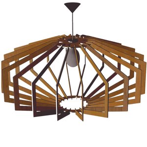 Luminária Teto tipo Pendente TRAPEZIO MDF Completa -:Marrom