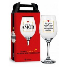 Taça De Vinho Na Caixa Meu Amor Dia Especial Presente Casal - 1