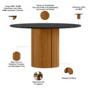 Ver imagem 5 de Mesa Redonda Tampo de Vidro Verbena 135cm Ypê Preto N01 com 6 Cadeiras Nadja Linho Cru - Lyam Decor