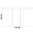 Ver imagem 7 de Mesa Redonda Tampo de Vidro Verbena 135cm Ypê Preto N01 com 6 Cadeiras Nadja Linho Cru - Lyam Decor