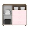 Quarto Infantil Guarda Roupa Cômoda e Berço Chalé Rústico/Rosa Chá - Móveis Henn - 7