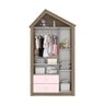 Quarto Infantil Guarda Roupa Cômoda e Berço Chalé Rústico/Rosa Chá - Móveis Henn - 6