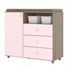 Quarto Infantil Guarda Roupa Cômoda e Berço Chalé Rústico/Rosa Chá - Móveis Henn - 5
