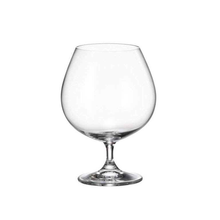 Jogo com 6 Taças de Cristal Conhaque 690ml Colibri Bohemia