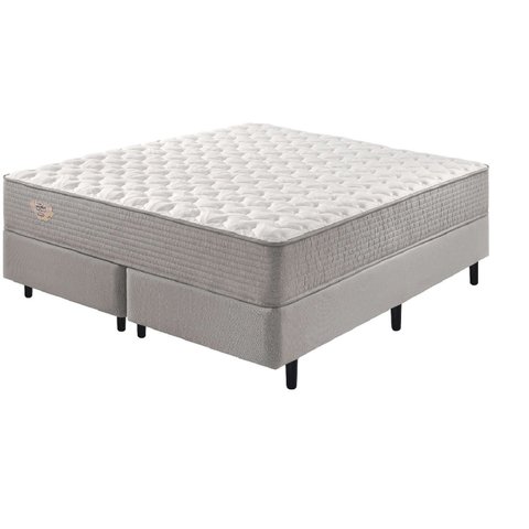 Conjunto Cama Box com Colchão Queen Size Ecoflex Molas Ensacadas Agile - 158x198
