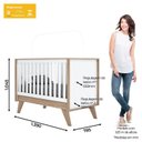 Ver imagem 5 de Conjunto para Quarto de Bebê Completo Berço, Guarda-Roupas e Cômoda Branco e Jequitibá Retrô Confete