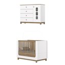 Ver imagem 2 de Conjunto Quarto de Bebê Completo Berço Mini Cama 3 em 1 + Cômoda + Guarda Roupa Branco/Jequitibá HP Confete