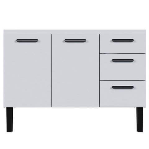 Gabinete Aço Atena 1,17 Metros Branco para Pia 1,20 Metros - P102965 - Cozimax Gabinete Aço Atena 1,