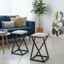 Ver imagem 1 de Kit 2 Banquetas Baixa sem Encosto Banquinho Churrasco Mesa Bar Z:branco