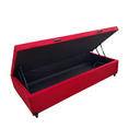 Ver imagem 2 de Cama Box Baú Solteiro Suede Vermelho + Colchão Ortobom Elegant Superpock
