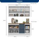 Ver imagem 3 de Cozinha Completa Modulada Americana 4 Peças Aérea com Balcão Tampo Unna Yescasa