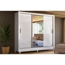 Ver imagem 1 de Guarda Roupa Casal França 3 Portas de Correr C/ Espelho 2 Gavs Branco - Santos Andirá
