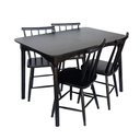 Ver imagem 4 de Jogo de Jantar Colonial Brisa Mesa 110x80 Cm + 04 Cadeiras Preta Rustico