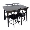 Ver imagem 5 de Jogo de Jantar Colonial Brisa Mesa 110x80 Cm + 04 Cadeiras Preta Rustico