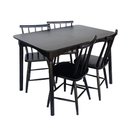 Ver mais imagens de Jogo de Jantar Colonial Brisa Mesa 110x80 Cm + 04 Cadeiras Preta Rustico