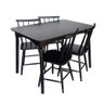 Jogo de Jantar Colonial Brisa Mesa 110x80 Cm + 04 Cadeiras Preta Rustico - 1