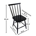 Ver imagem 3 de Jogo de Jantar Colonial Brisa Mesa 110x80 Cm + 04 Cadeiras Preta Rustico