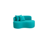 Sofá  Decorativo Curvo Orgânico Nature Gaia Veludo Azul Turquesa - Montanaris Decor - 2