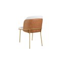 Ver imagem 2 de Cadeira Estofada Aurora Jantar Base Aço Carbono Espuma D28 409 Base Champagne - Dourado